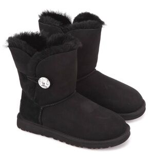 UGG Black Suede Fur Boots